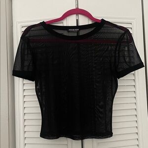 Fashion Nova Black Sheer Crop Top